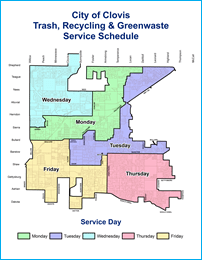 Clovis Trash, Recycling & Greenwaste Service Map