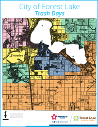 Forest Lake, MN M-F Color-coded Trash collection map
