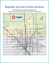 Fresno, CA Trash & Recycling Service Map