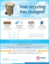 Grants Pass Recycling Tips for Tan Cart