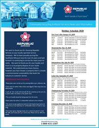 Joplin Holiday Schedule for Trash & Recycling