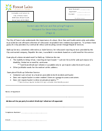 Forest Lake MN Valet Service Request Form