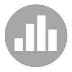 Gray and white Icon - bar graph