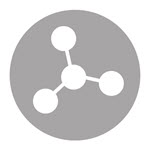 Gray and white Icon - linked dots