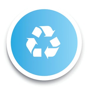 Blue and white Icon - recycling symbol