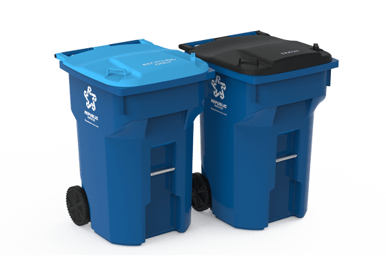 Curbside pickup for trash & recycling bins