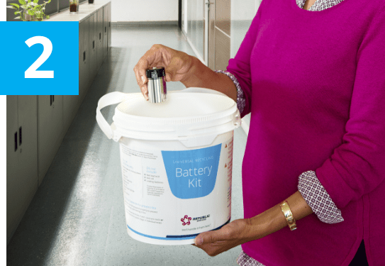 woman using battery mail-in services