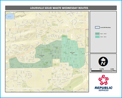 Map of Louisville CO Trash Recycling Route Wednesday