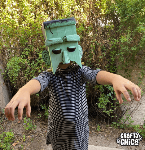 Pizza box monster mask
