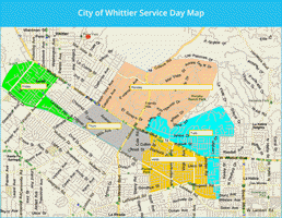 Whittier, CA Trash & Recycling Collection Map