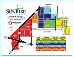 Sunrise, FL Trash Service Map