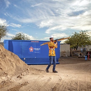Construction site dumpster