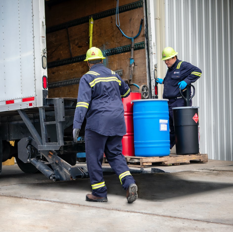 Men performing lab pack services