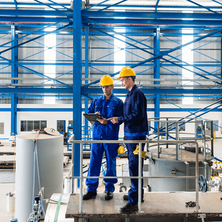 Manufacturing facility and male employees-