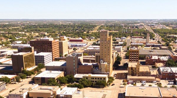 Amarillo-Lubbock-TX-downtown-aerial-view