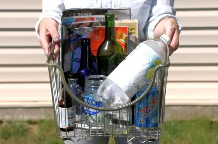 Recycling glass, cans, and paper