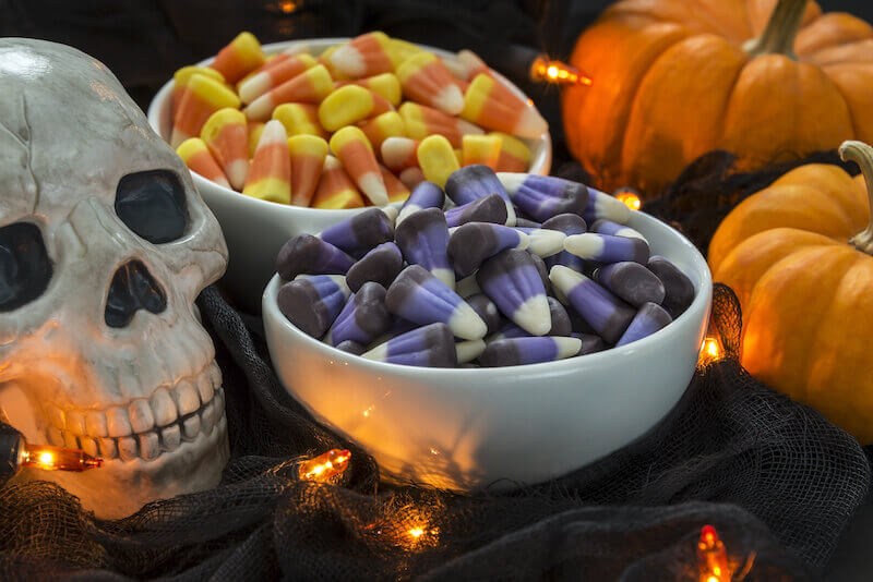 bowls of halloween candy