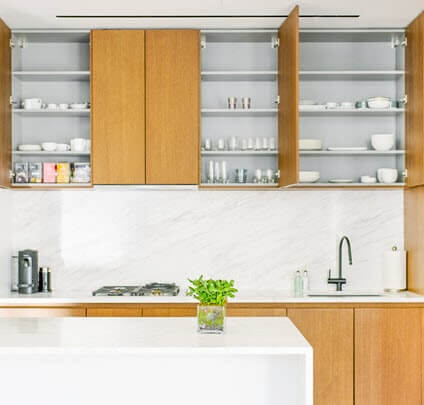 organized, modern, bright kitchen