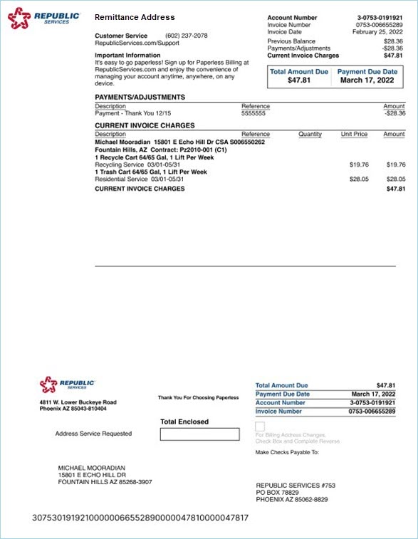 Invoice sample