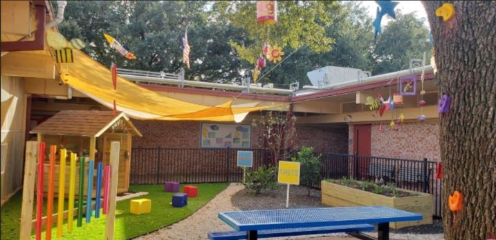 colorful school courtyard