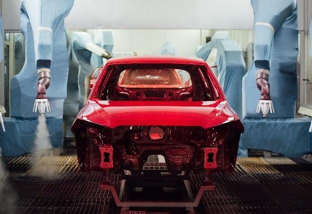 car in a paint shop