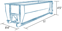 Large Dumpster Industrial Curved 10 yard
