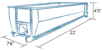 Large Dumpster Industrial Curved 20 yard