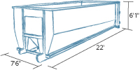 Large Dumpster Industrial Curved 30 yard