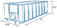 Large Dumpster Industrial Rectangle 10 yard