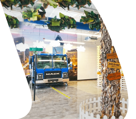 Recycling center tour area