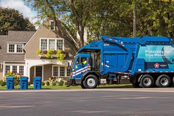 republic services truck in neighborhood