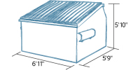 Small Dumpster Slanted Top 6 yard
