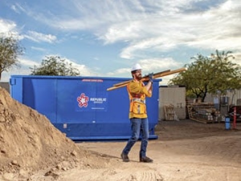 Construction site dumpster