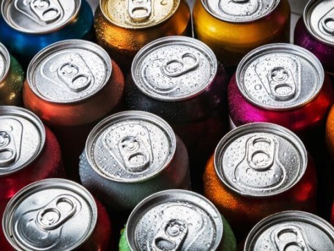 colorful aluminum cans