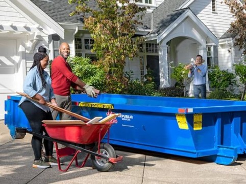 Home renovation dumpster