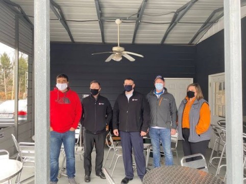 group of volunteers with masks