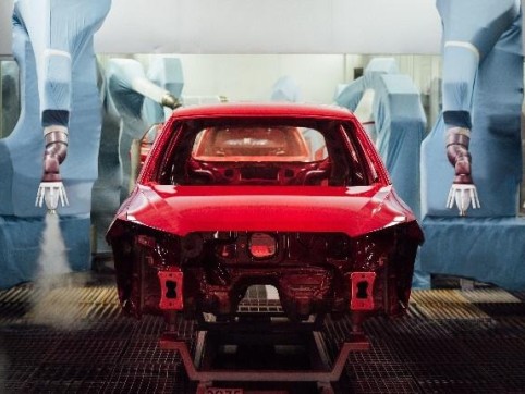 car in a paint shop