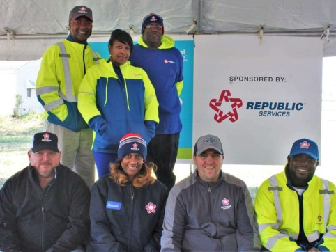 Republic Services Employees in an event tent