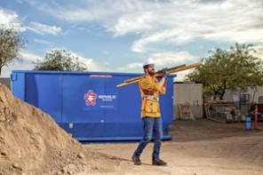 Construction site dumpster