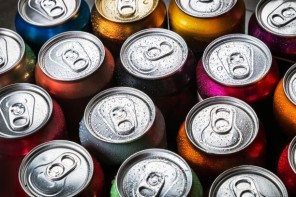 colorful aluminum cans