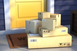 boxes stacked on a porch