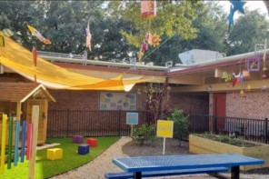 colorful school courtyard