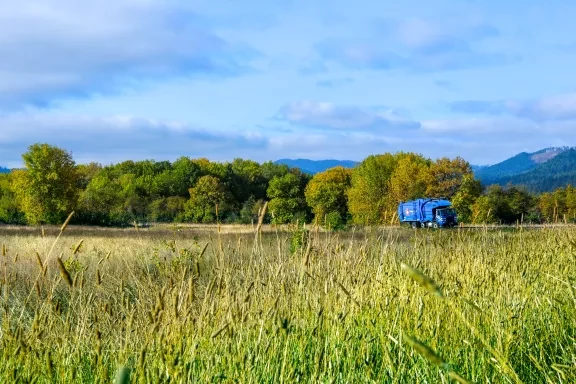 Solar panels in a field