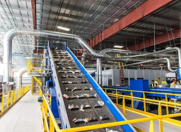 inside a recycling facility