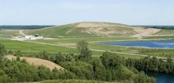 overhead view of a landfill