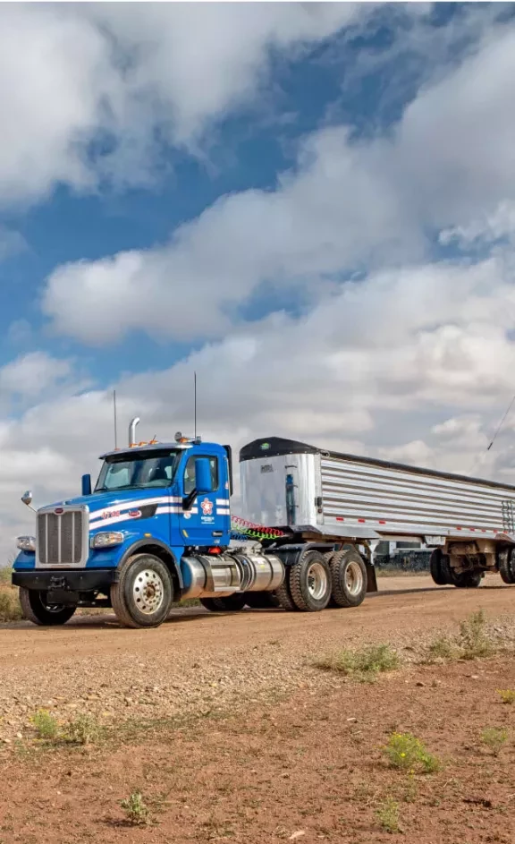 Large truck with trailer