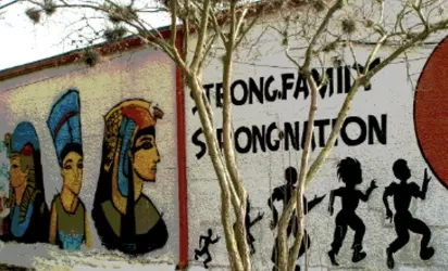 mural on a wall of a building